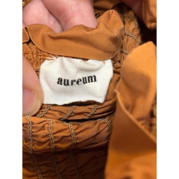 Aureum BOHO Smocked Midi Sundres Orange Russet M - Picture 6 of 9